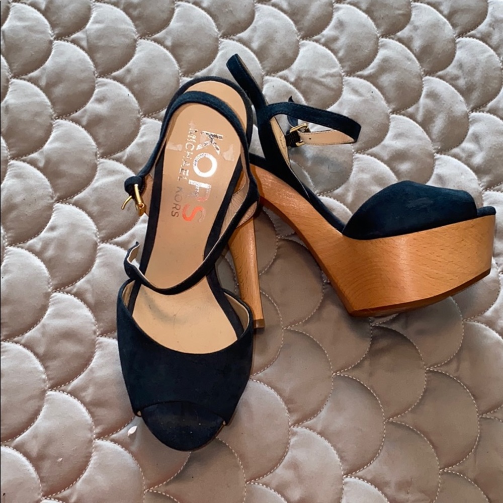 Never worn- Michael Kors Navy platform heels